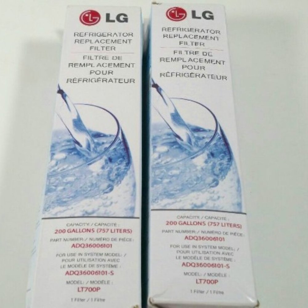 2 Genuine LG LT700P Refrigerator Water Filters